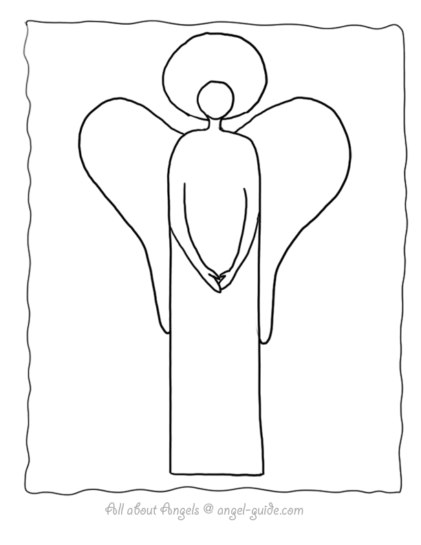 612x792 Angel Outline 1 An Angel Template Simplified With Arms Folded