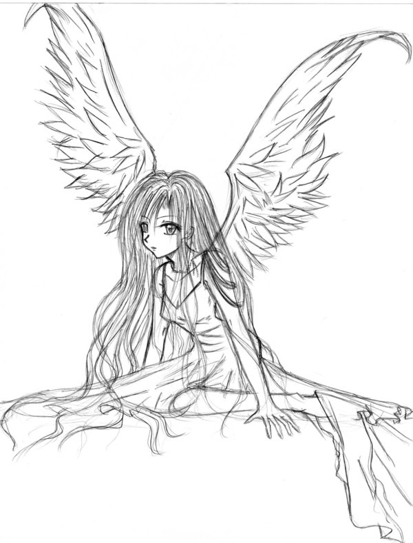 600x788 Fallen Angels Anime Coloring Pages Cartoon Download