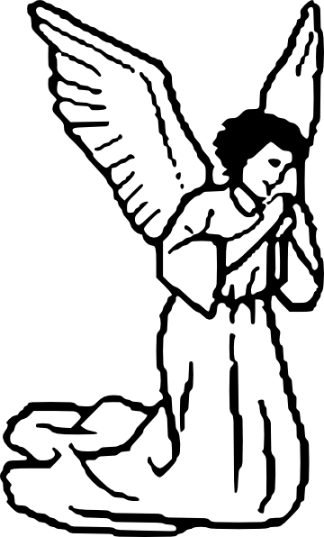 360x596 Simple Angel Clipart Black And White