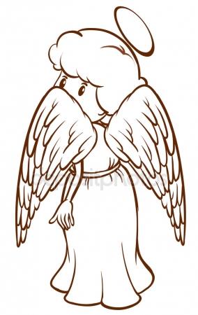284x450 A Simple Sketch Of An Angel Stock Vector Blueringmedia