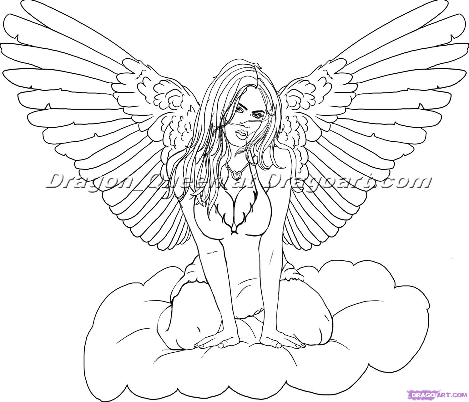 1500x1288 Line Drawings Of Angels
