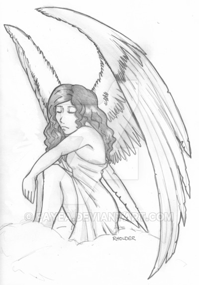 400x573 Tattoo Commission Angel Sketch By Fayea
