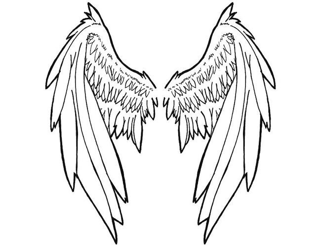650x500 Angel Outline Tattoo Elaxsir