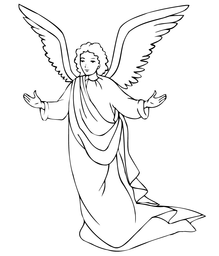 850x992 Epic Angel Gabriel Coloring Sheets Pictures To Color And The Angel