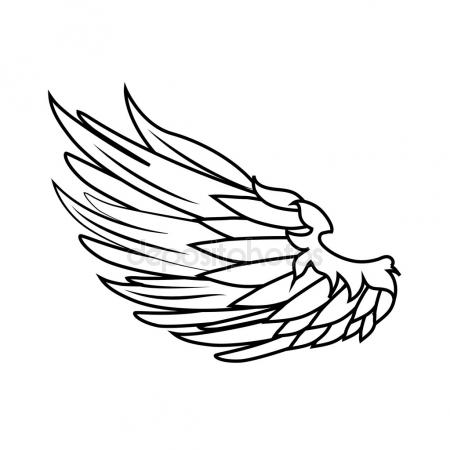 450x450 Wing Feather Animal Bird Angel Icon. Vector Graphic Stock Vector