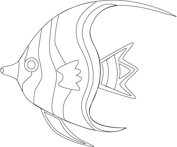 720x600 Angelfish Coloring Page