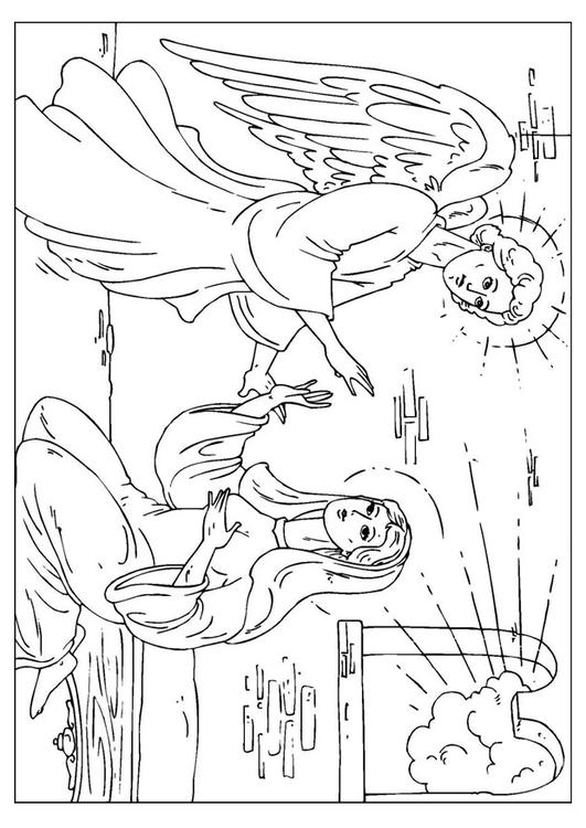 531x750 Coloring Page Angel Gabriel