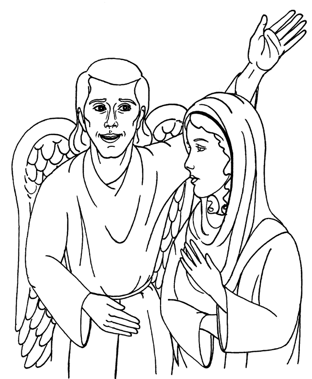 641x777 Mary And The Angel Gabriel Coloring Page