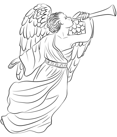 411x480 Angel Gabriel Coloring Page Free Printable Coloring Pages