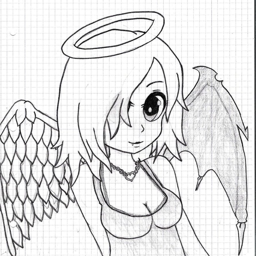 892x895 Angel And Demon Ine Girl By Beatstoker