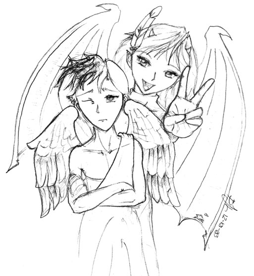 513x559 Demon Girl And Angel Boy 2 By Eye Eye