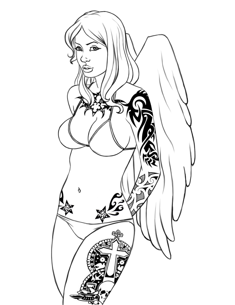 750x971 Angel Girl Tattoo By Nortedesigns On Girls Tattoo