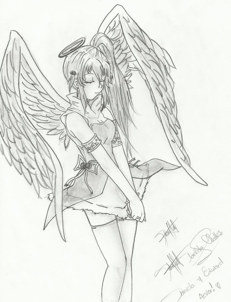 782x1022 Angel Girl Anime By Daniliov