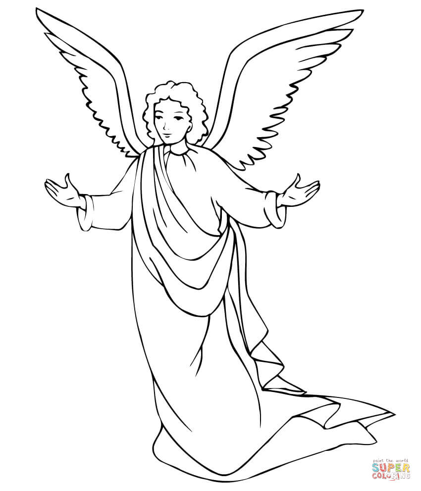 850x992 Angels Coloring Pages Free Coloring Pages