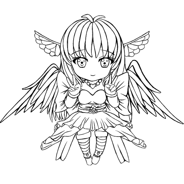 600x600 Angel Izka Outline By Denki89