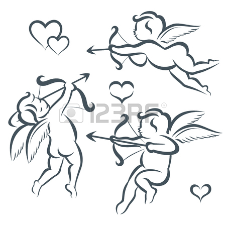 450x450 3,799 Angel Outline Stock Illustrations, Cliparts And Royalty Free