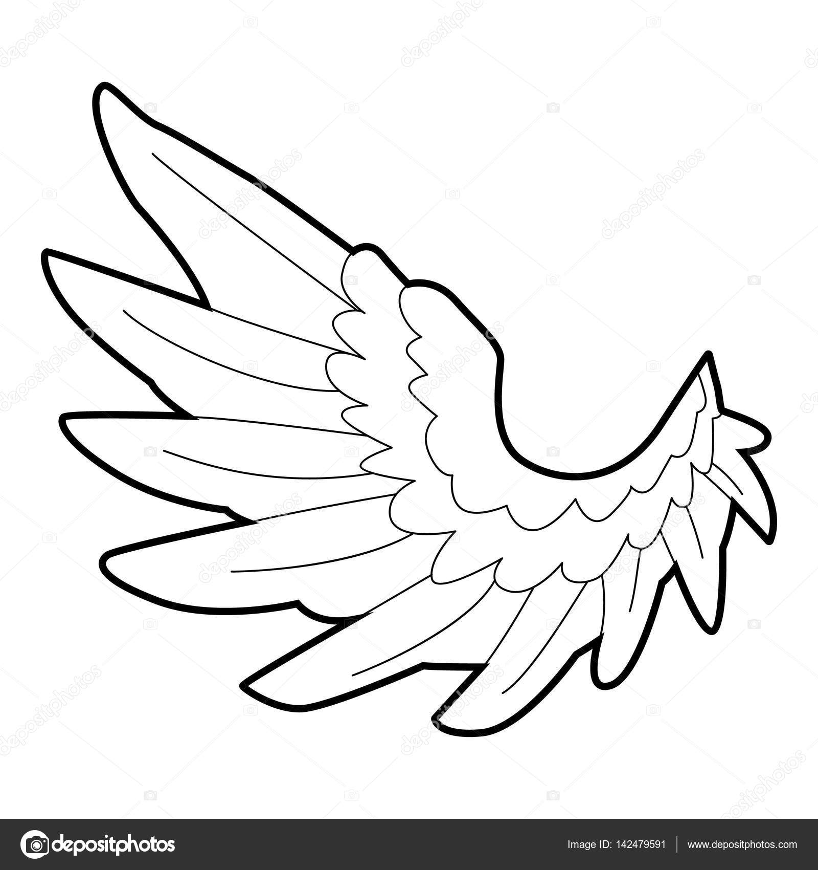1600x1700 Angel Wing Icon, Outline Style Stock Vector Ylivdesign