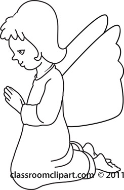 245x375 Religion Clipart Kneeling Angel Praying Bw