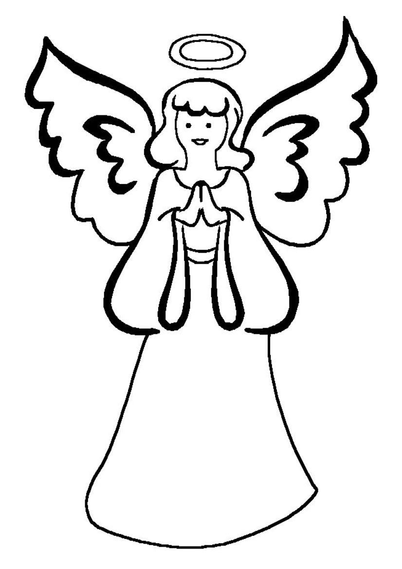 826x1169 Simple Angel Coloring Pages Simple Colorings