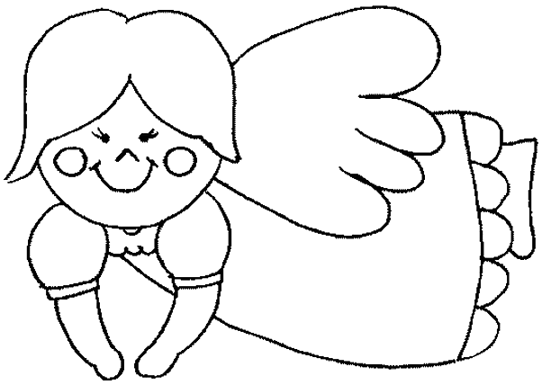 602x428 Coloring Simple Angel Picture