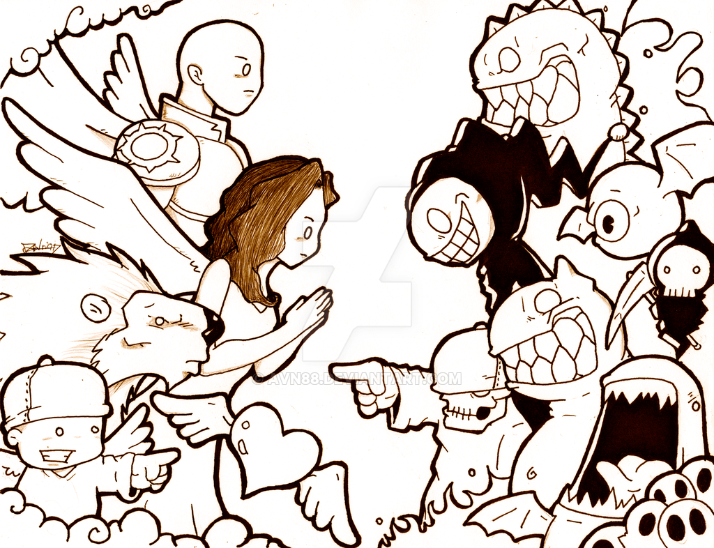 1024x786 Angels Vs Demons By Avn88