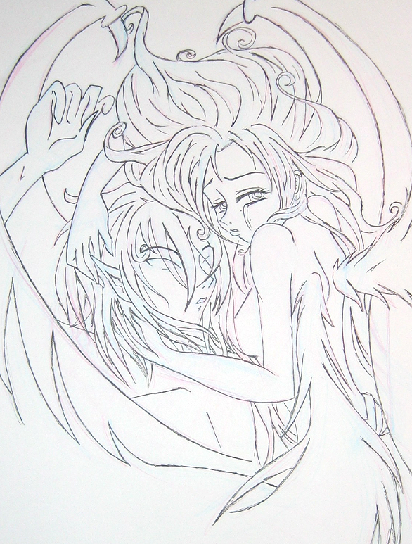 586x773 Sketch Demon And Angel By Angelicpara