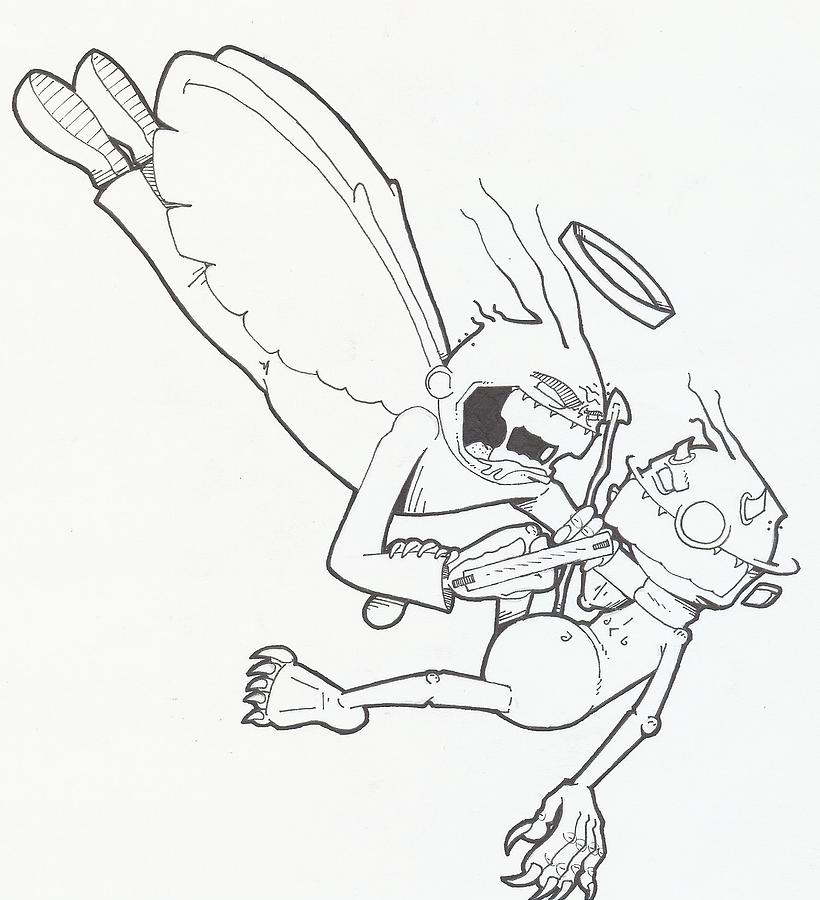 820x900 Angel Vs Demon Drawing By Nathan Spencer