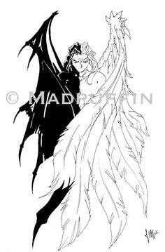 236x359 Angel Devil Tattoo Design By Madpuffins Nail Angel
