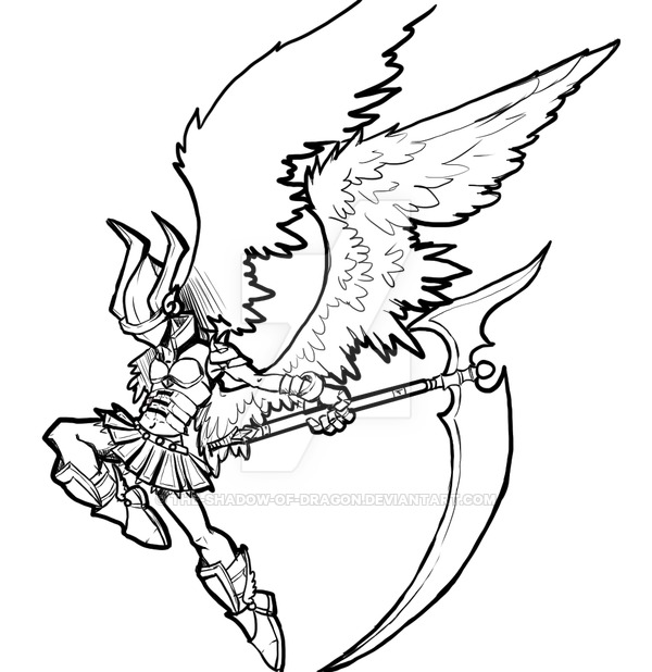 600x618 Angel Warrior Lineart By V By The Shadow Of Dragon
