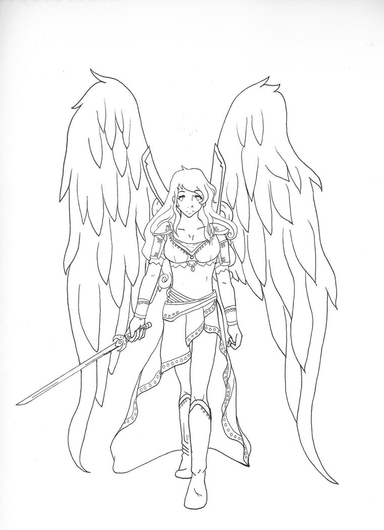 761x1051 Female Angel Warrior By Sinya Chan