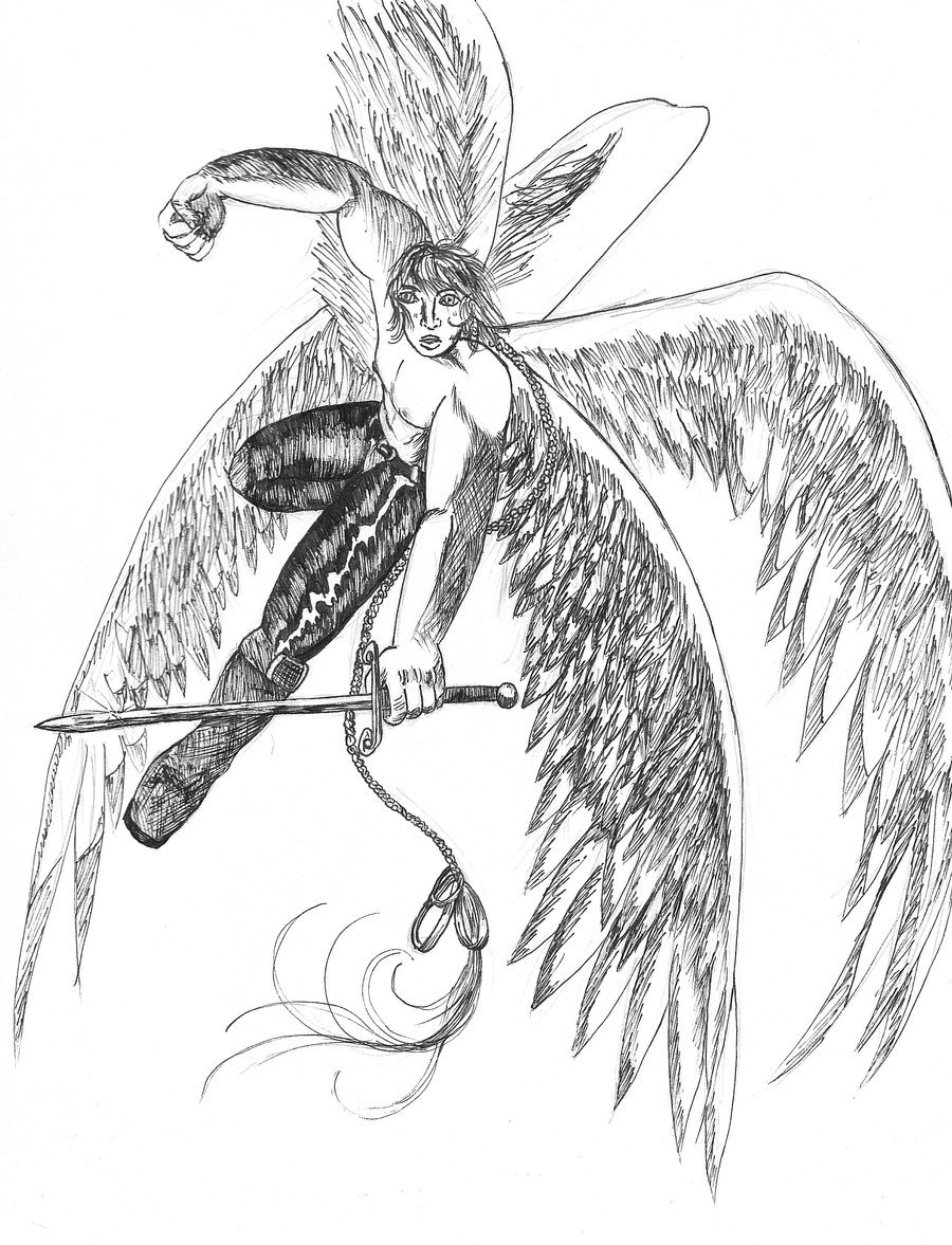 900x1177 Warrior Angel By Insaneangelart