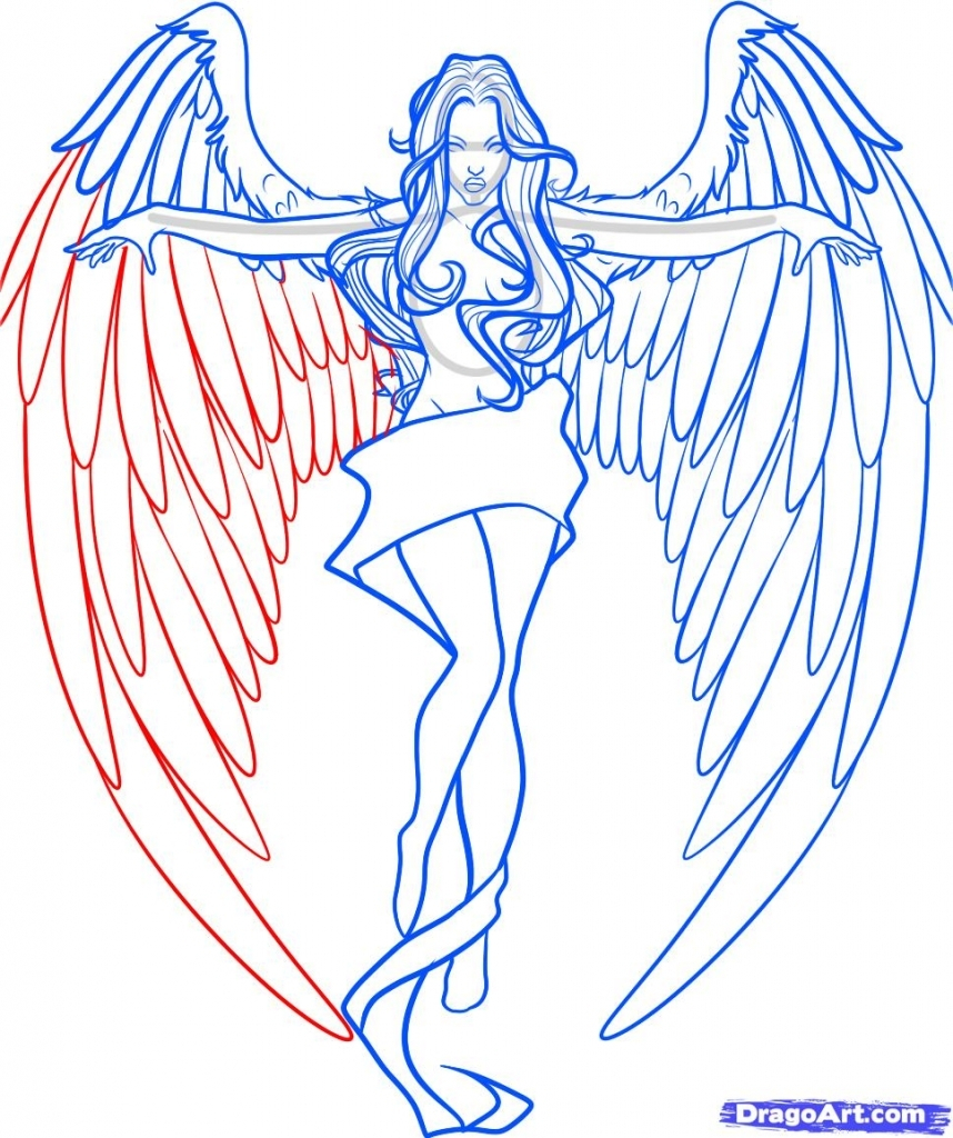858x1024 Drawings Of Angel Wings Drawing Angel Wings