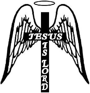 290x300 Angel Wings With Cross Clip Art