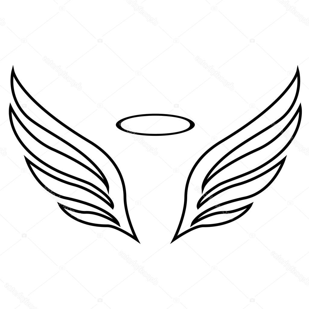 1024x1024 Best 15 Stock Illustration Vector Sketch Of Angel Wings Drawing