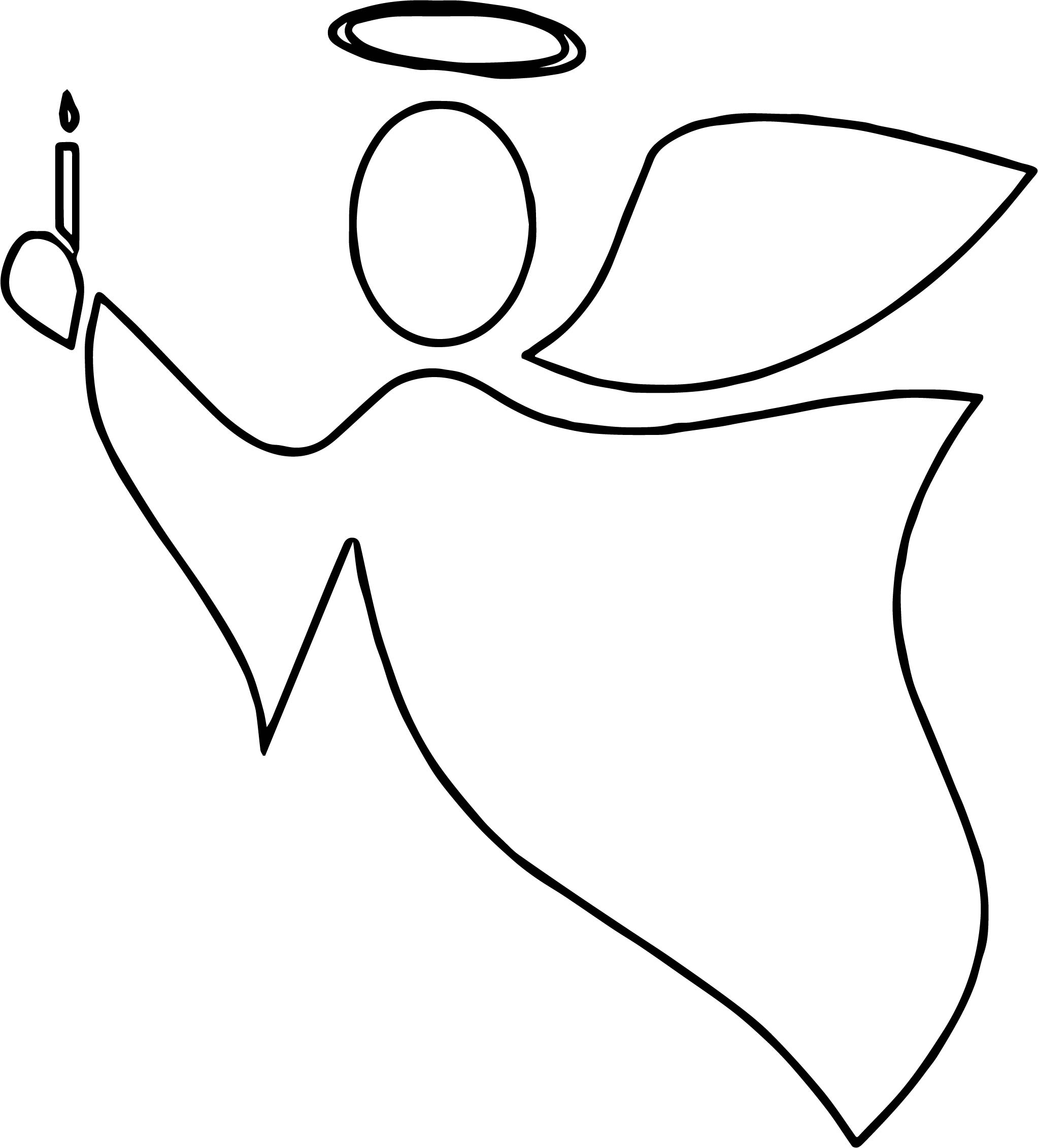 2045x2262 Angel Outline Candle Coloring Page Wecoloringpage