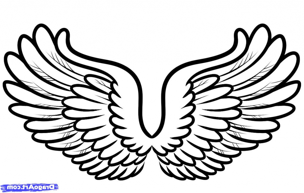 1024x650 Simple Angel Wings Drawing How To Draw Cartoon Wings Step Step