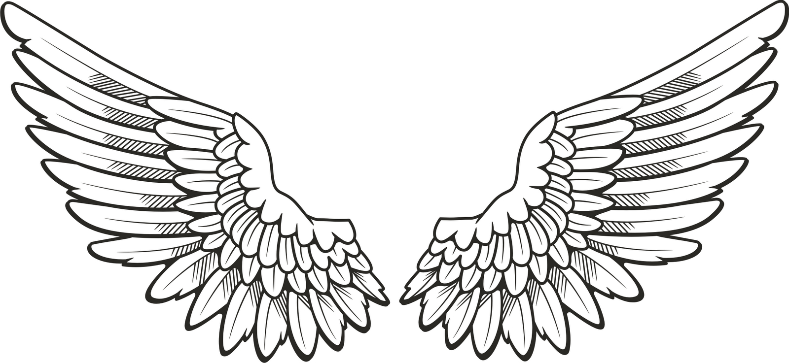 1600x737 Easy To Draw Angel Wings Drawn Broken Heart Pon