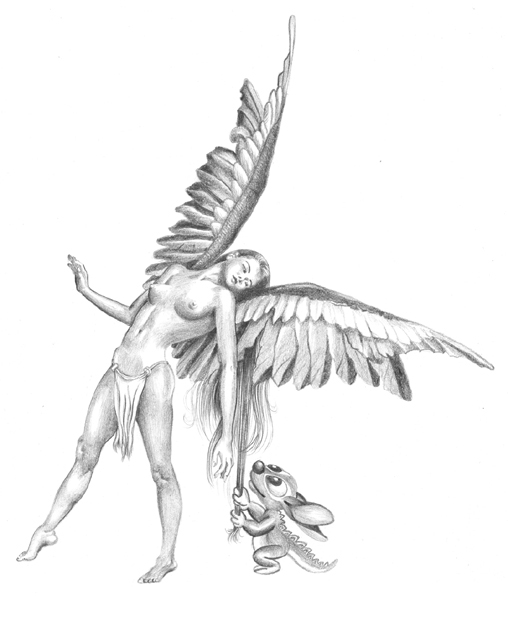 508x624 Angel Of Jungle Fantasy Drawing. Artist Sundar Gallery