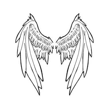 380x380 White Angel Wings Tattoo