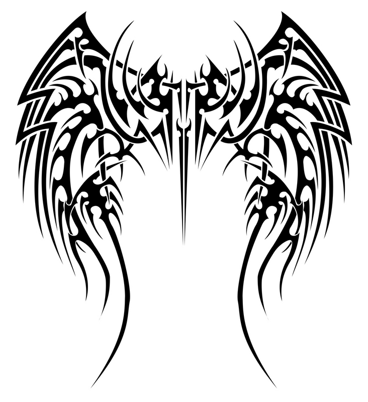 732x800 Angel Wings Tattoo Design