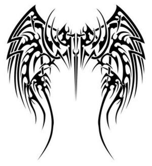 500x547 Tribal Tattoos Angel Wings Tribal Tattoo Angel