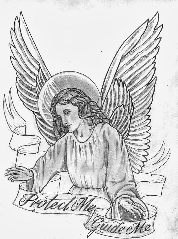 607x816 Collection Of Religious Angel Tattoo Design