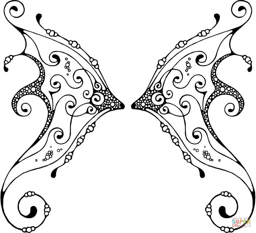 1050x957 Angel Wings Coloring Pages Teens