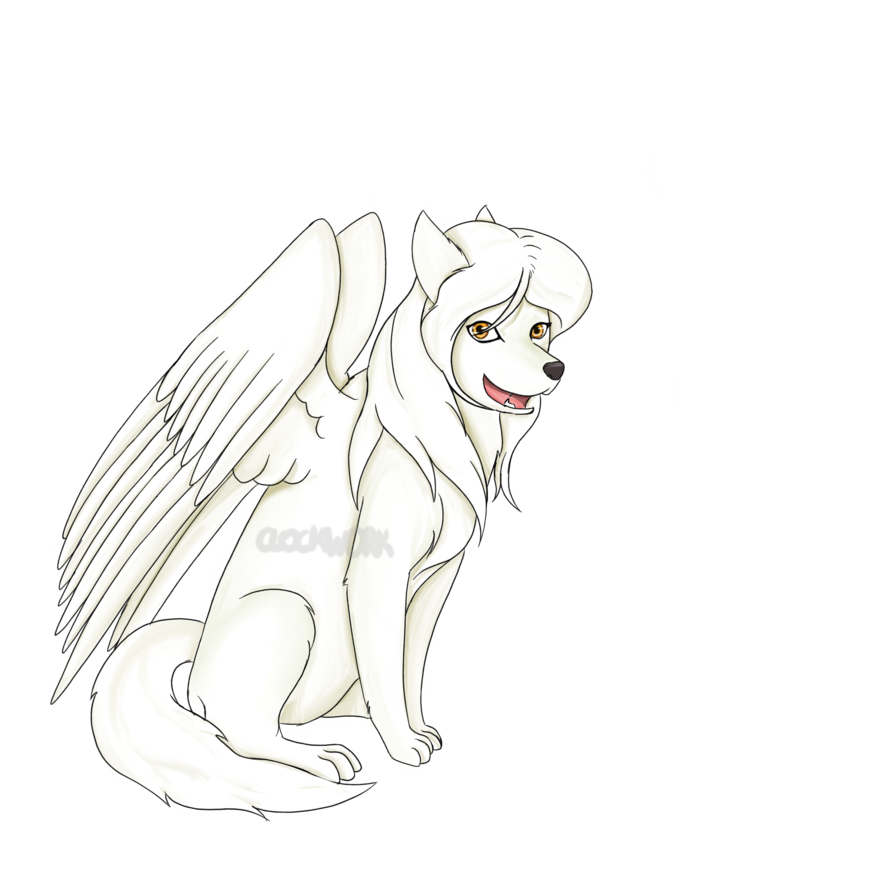 894x894 Angel Wolf Commission By Just For Faun