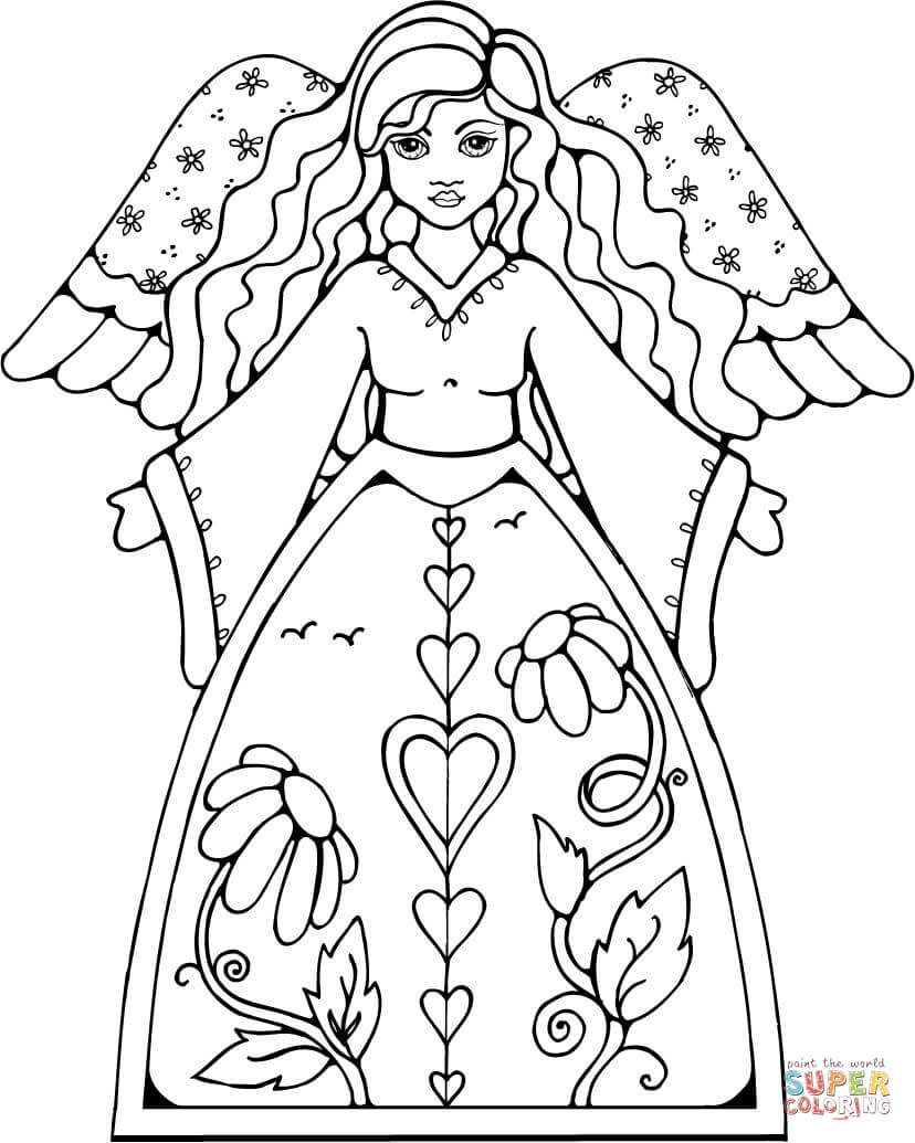 828x1035 Beautiful Angel Coloring Page Free Printable Coloring Pages