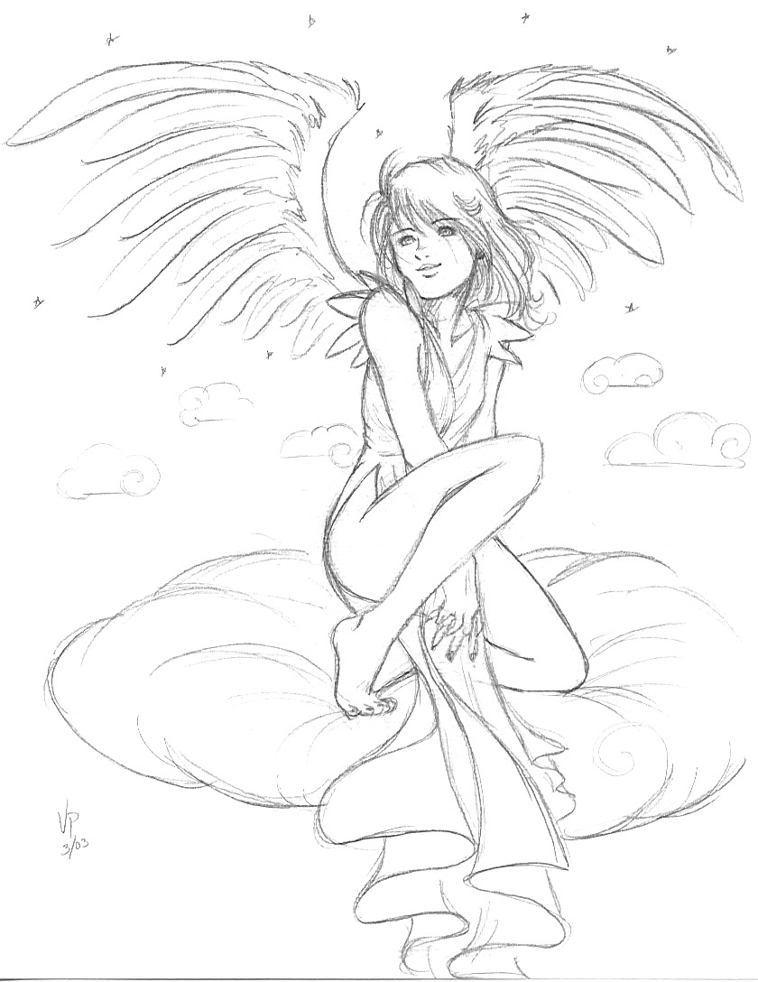 840x1088 Drawn Angel Happy