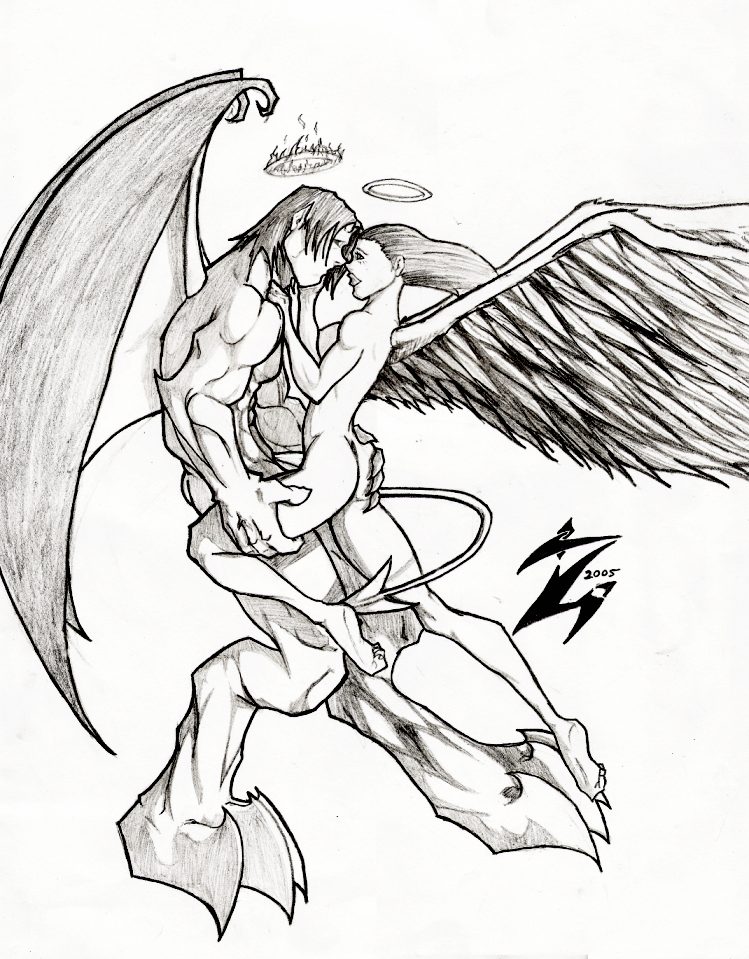 749x959 Photos Drawings Of Demons And Angels,