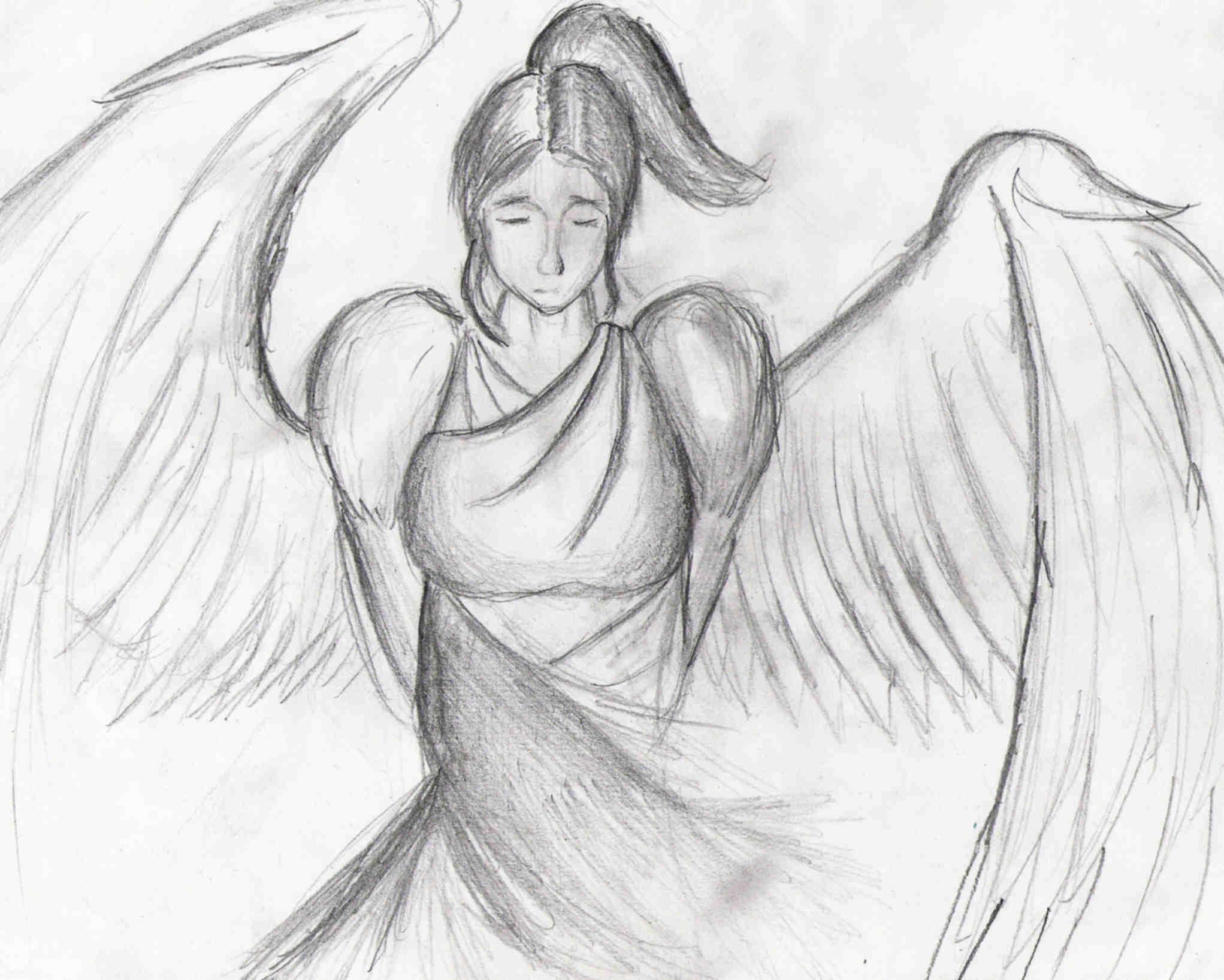 2043x1635 Angel Concept Drawing By Zeknif