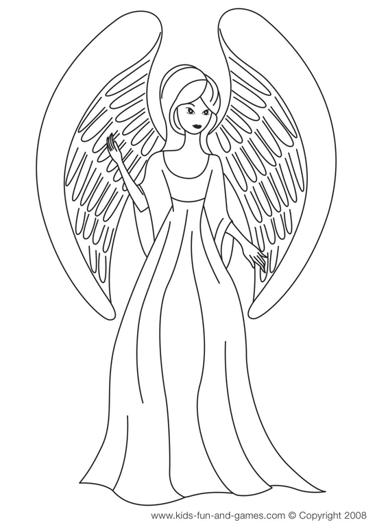 550x775 Free Angel Coloring Pages , , One Cute Angel