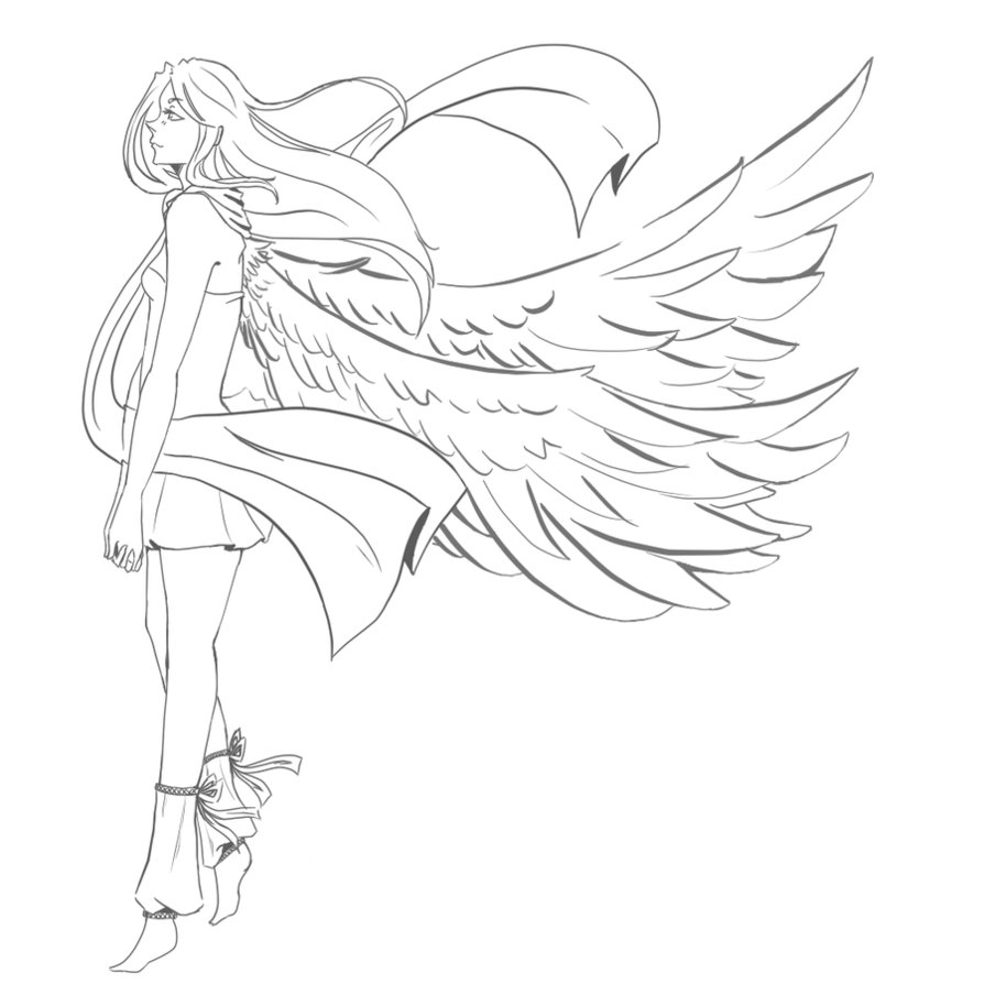 Angels Line Drawing at GetDrawings | Free download